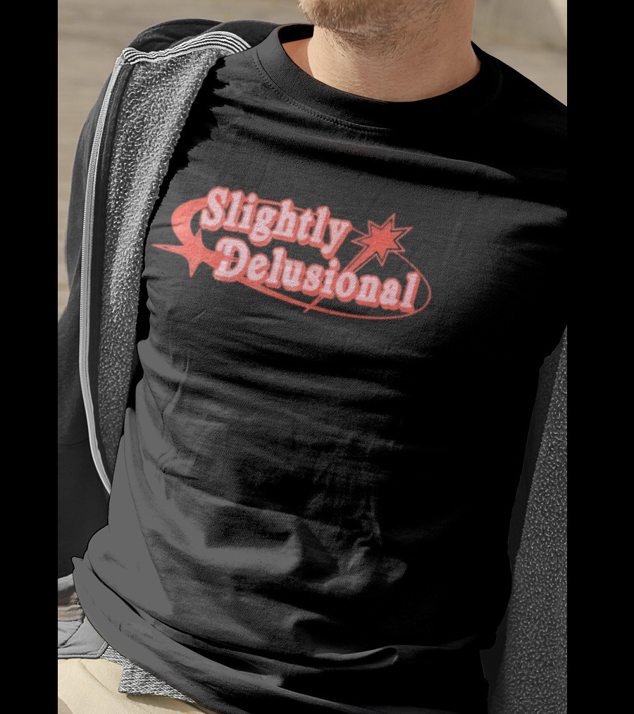 Slightly Delusional Whimsical Star Design With Swirling Orbit T-Shirt