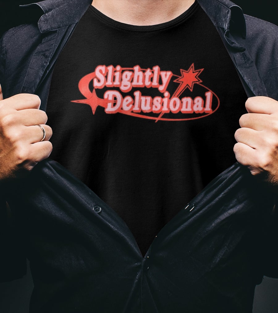 Slightly Delusional Whimsical Star Design With Swirling Orbit T-Shirt