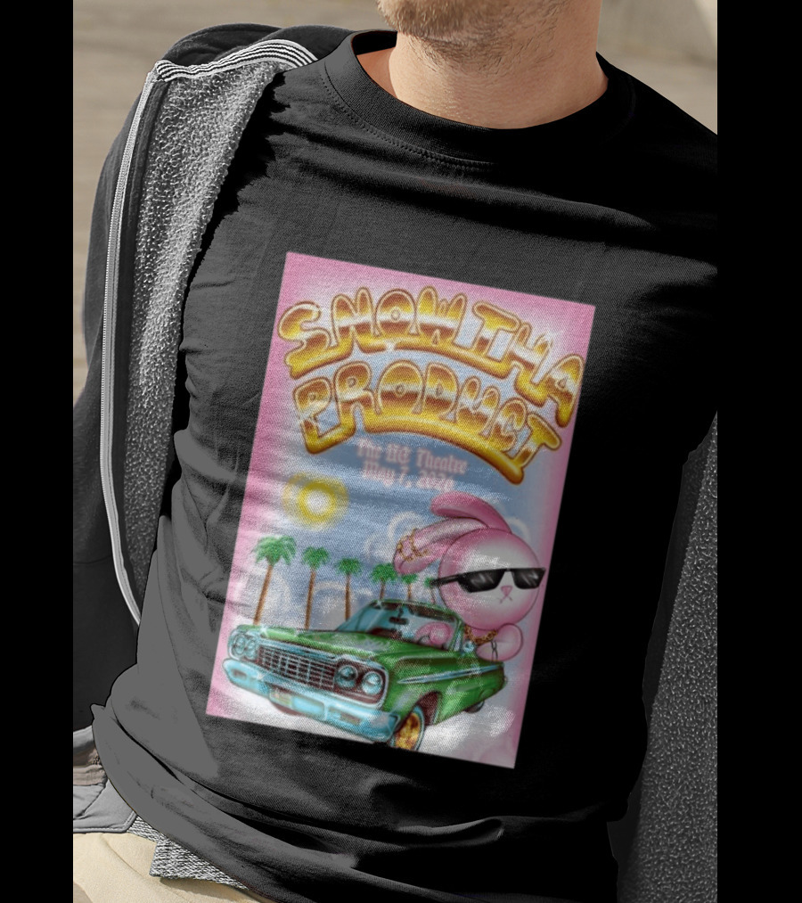 SNOW THA PRODUCT UC Theatre May 7 2026 Pink Bunny Sunglasses Lowrider Palms T-Shirt