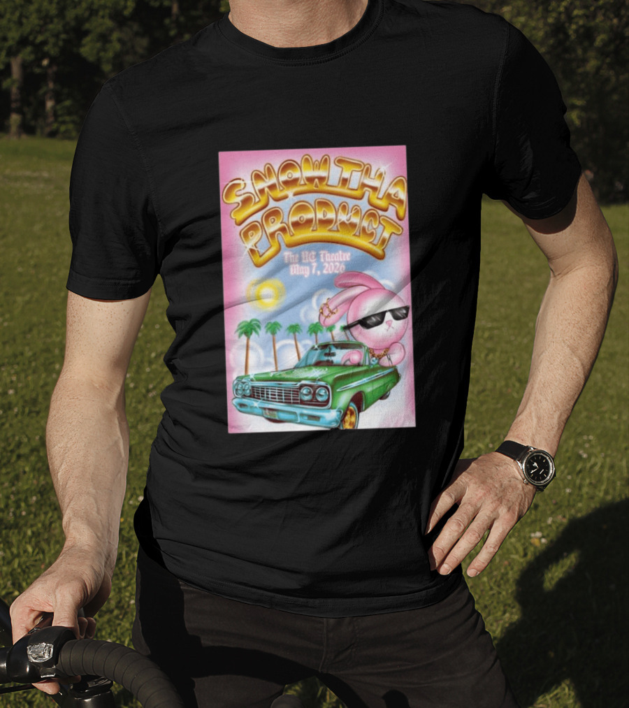SNOW THA PRODUCT UC Theatre May 7 2026 Pink Bunny Sunglasses Lowrider Palms T-Shirt