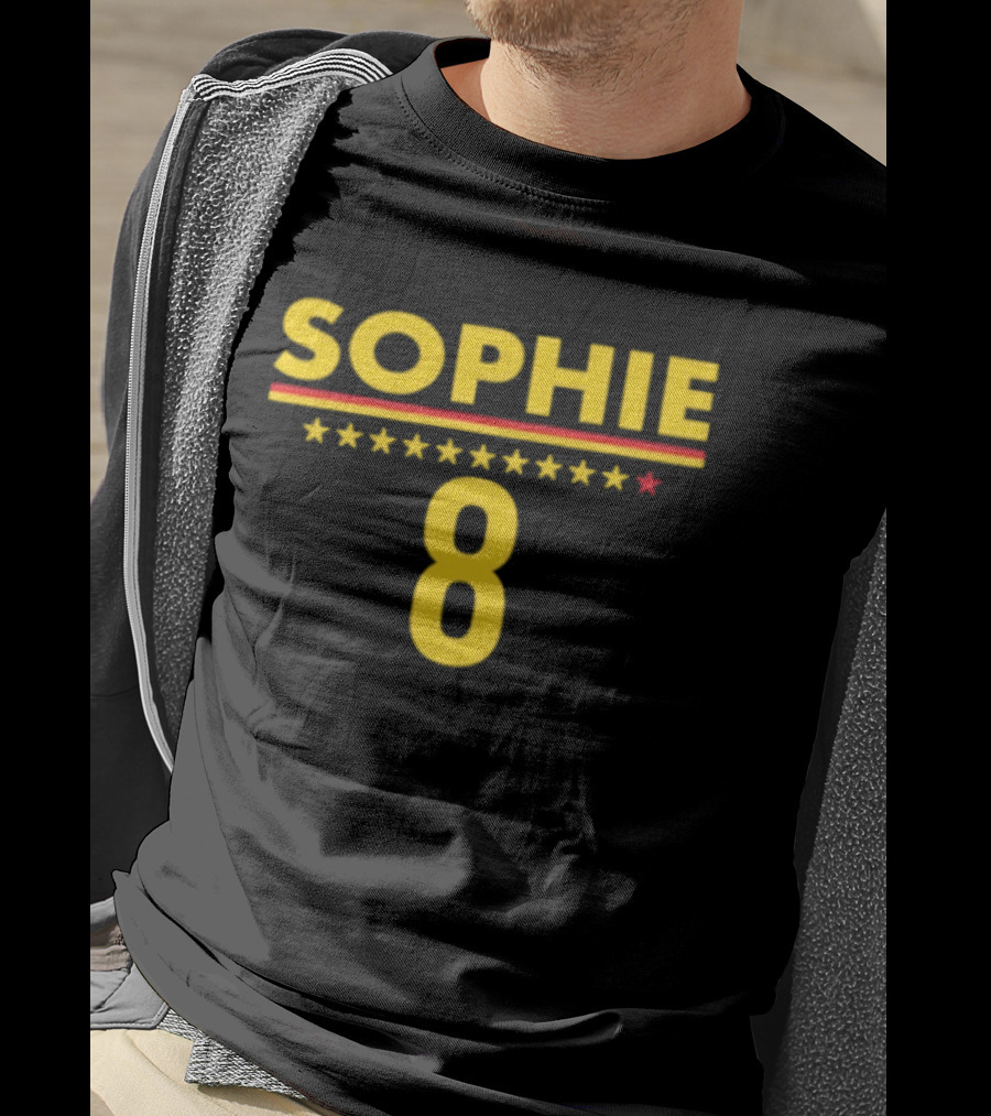 Sophie 8 Star Yellow Red Line Indiana Fever 2026 WNBA Season T-Shirt