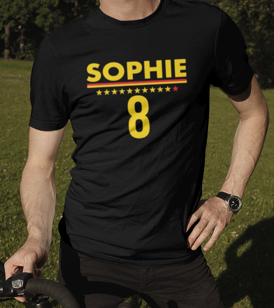 Sophie 8 Star Yellow Red Line Indiana Fever 2026 WNBA Season T-Shirt