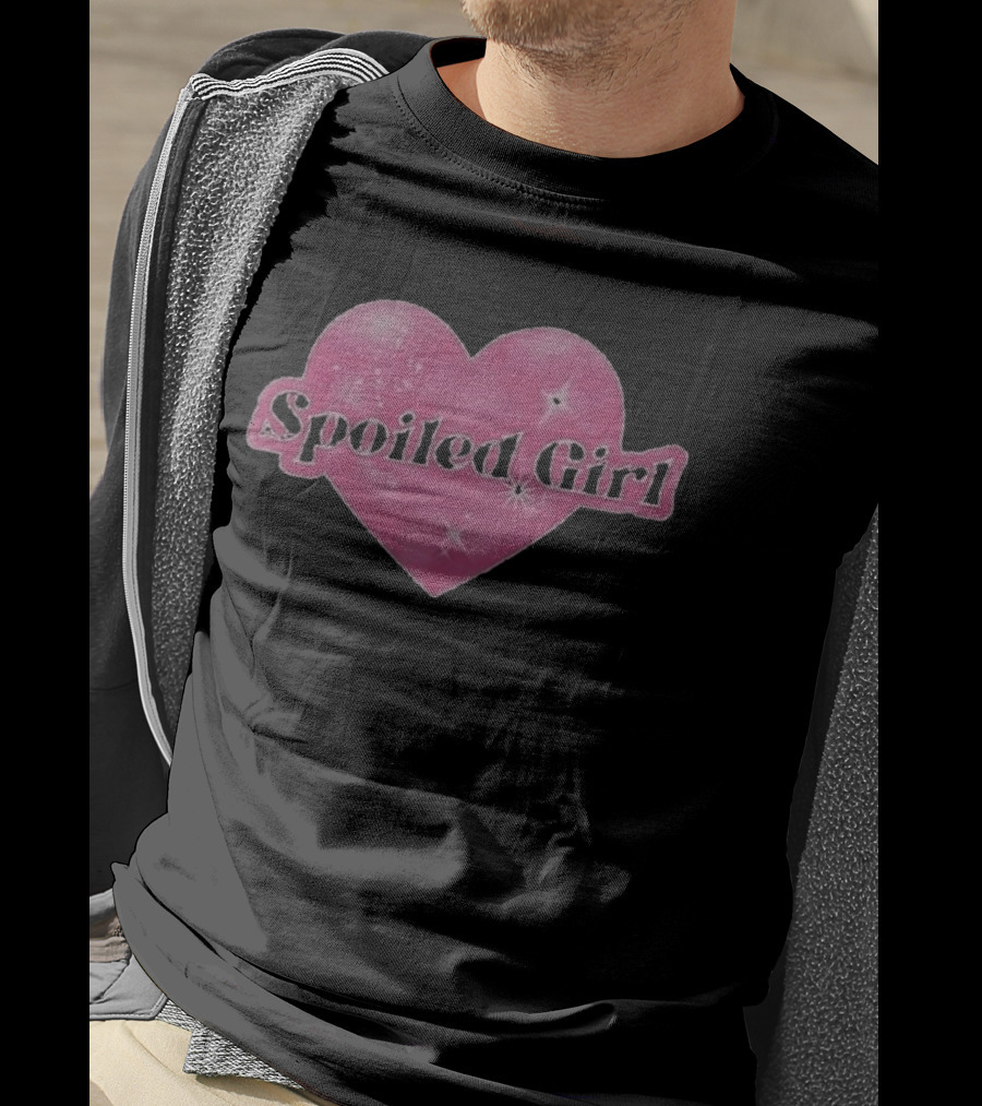 Spoiled Girl Heart Airbrush Pink Sparkle T-Shirt
