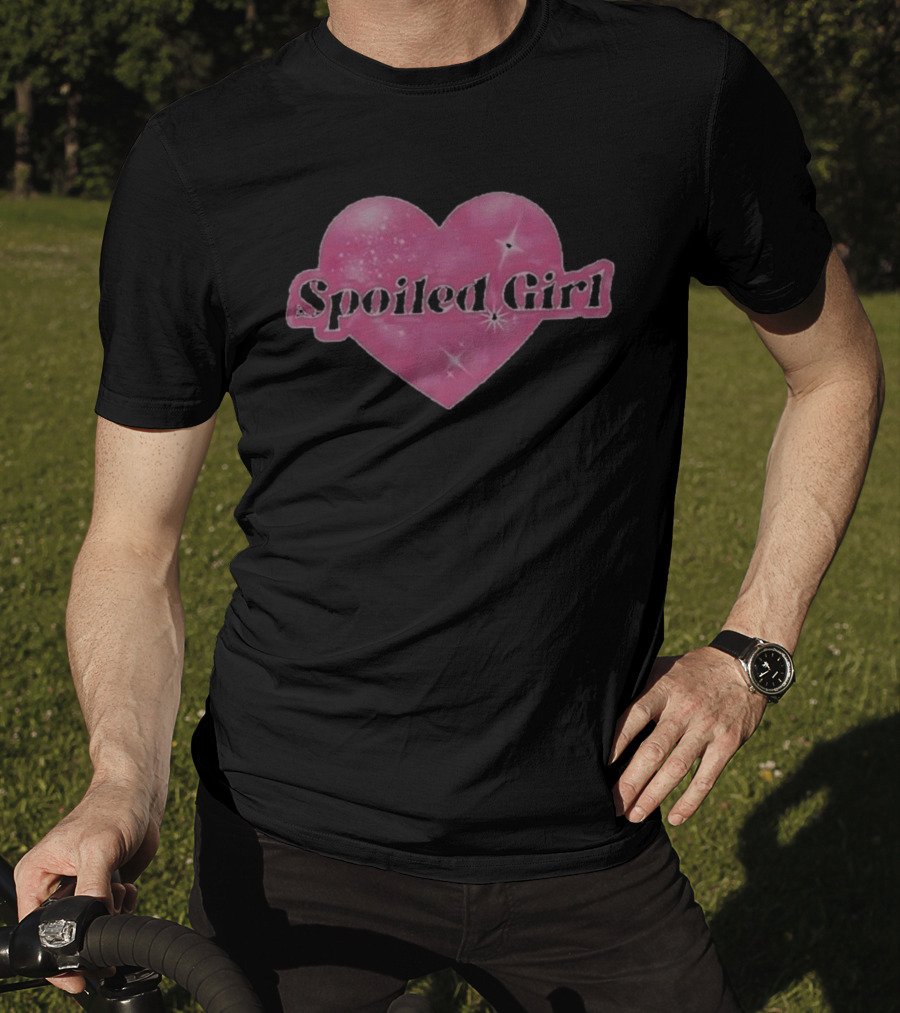 Spoiled Girl Heart Airbrush Pink Sparkle T-Shirt