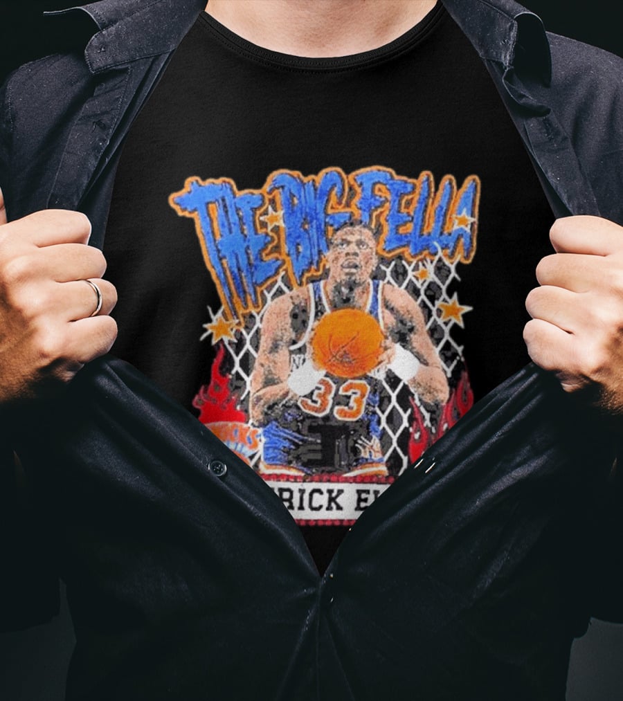 The Big Fella Patrick Ewing 33 New York Knicks Basketball Legend T-Shirt