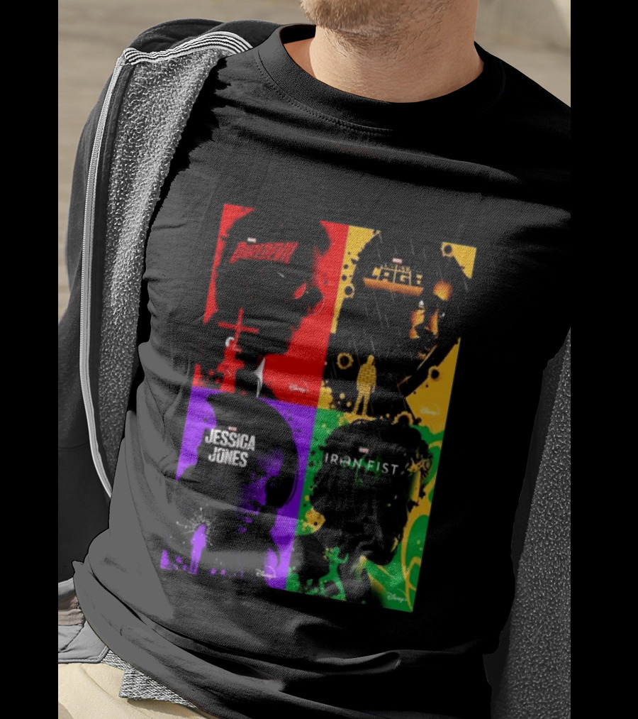 Marvel Daredevil Jessica Jones Luke Cage Iron Fist Heroes Disney T-Shirt