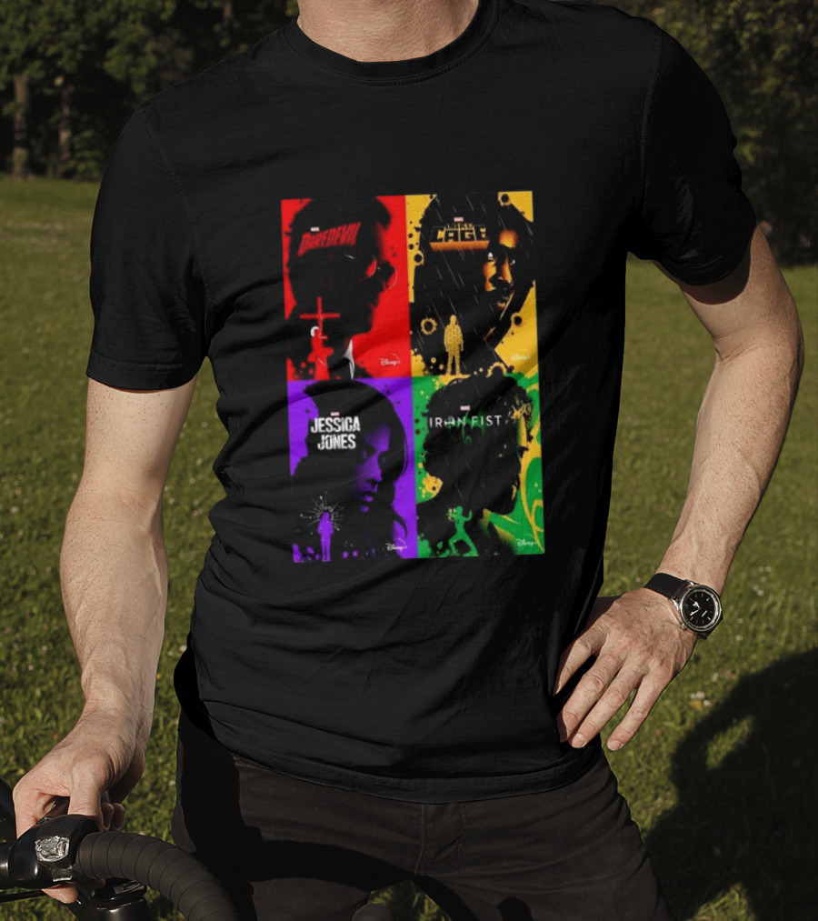 Marvel Daredevil Jessica Jones Luke Cage Iron Fist Heroes Disney T-Shirt
