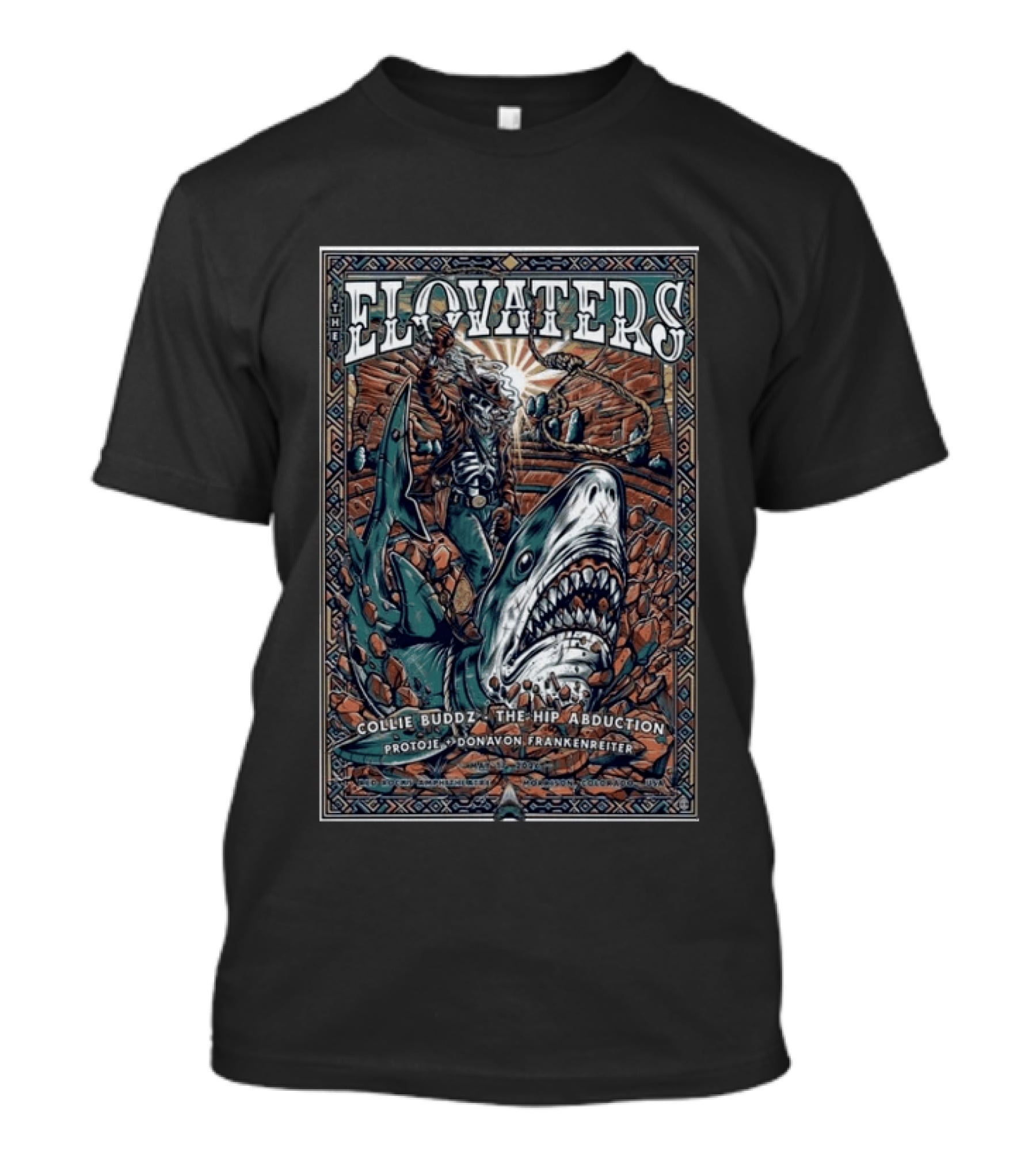The Elovaters Red Rocks Amphitheatre 5 17 2026 Collie Buddz The Hip Abduction Protoje Donavon Frankenreiter T-Shirt