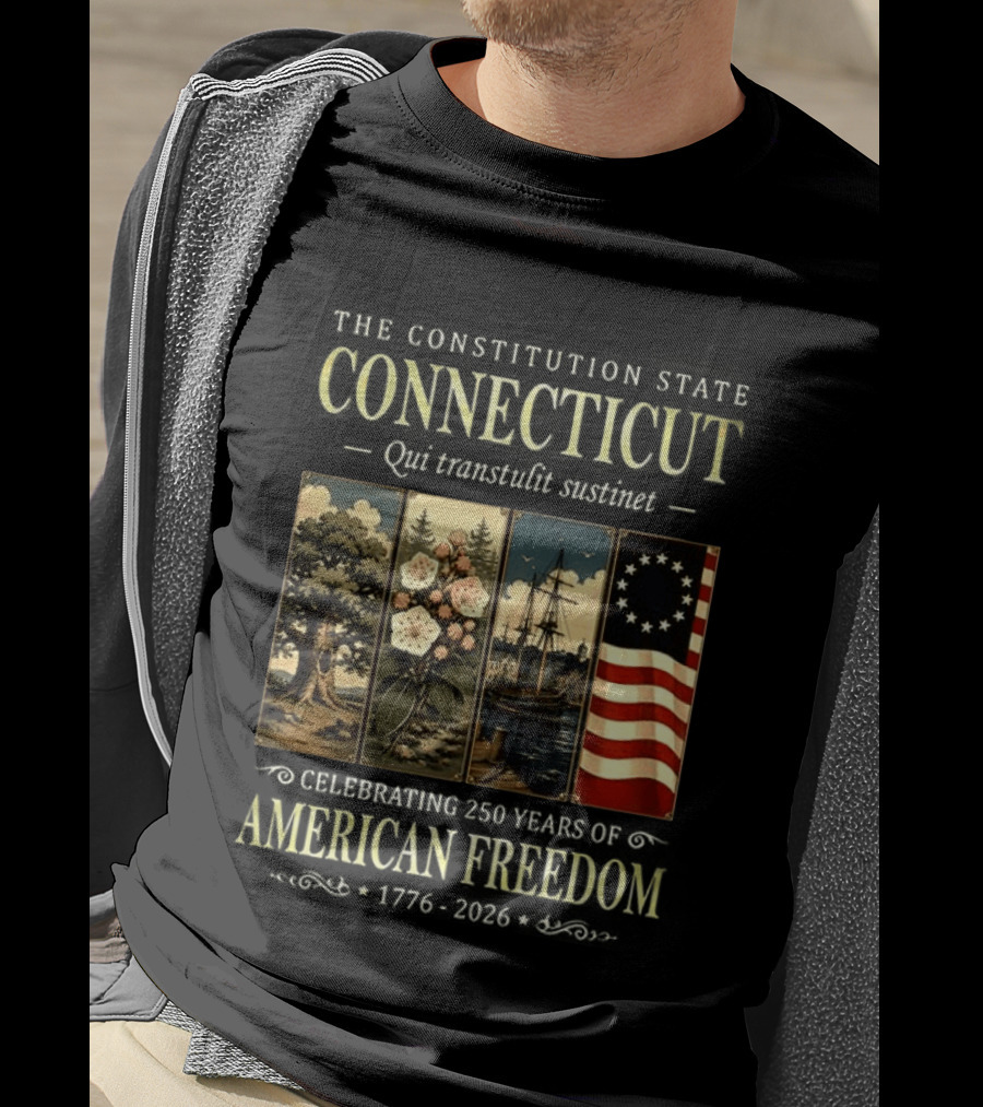Connecticut Celebrating 250 Years Of American Freedom 1776 2026 Palmetto State T-Shirt