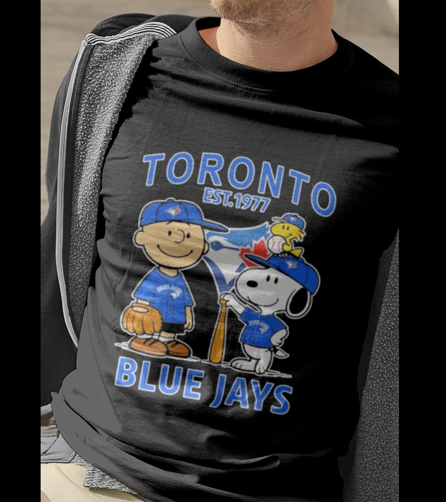 Toronto Est 1977 Blue Jays Snoopy Charlie Brown Woodstock T-Shirt