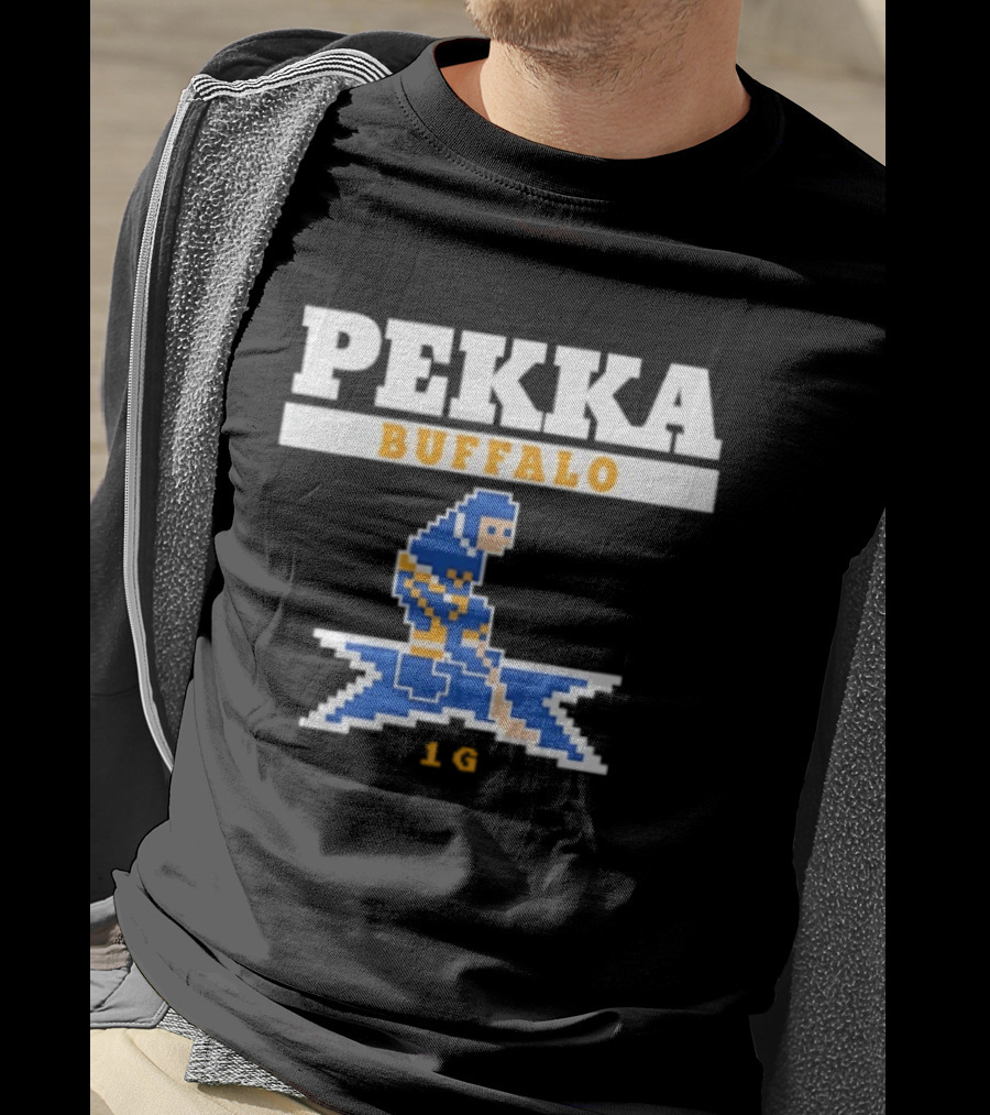 Pekka Buffalo Sabres 16 Hockey Pixelated Player T-Shirt