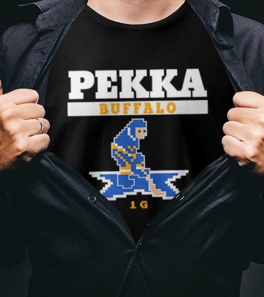 Pekka Buffalo Sabres 16 Hockey Pixelated Player T-Shirt