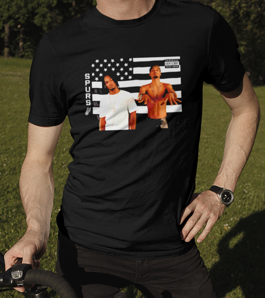 Spurs Wemby And Castle Stankonia American Flag T-Shirt