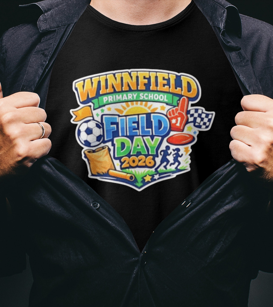 Winnfield Primary School Field Day 2026 Soccer Race Checkered Flags T-Shirt