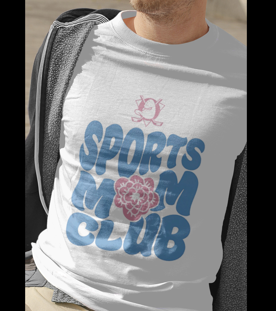 Anaheim Ducks Sports Mom Club Floral Lettering T-Shirt