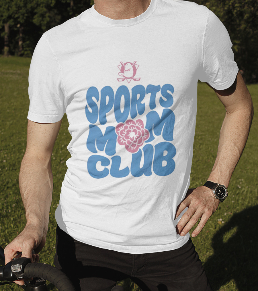 Anaheim Ducks Sports Mom Club Floral Lettering T-Shirt