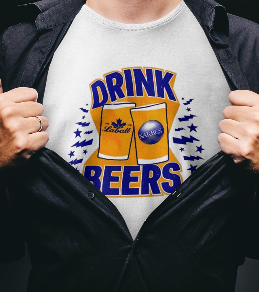 Buffalo Sabres Labatt Drink Beers Electric Stars T-Shirt