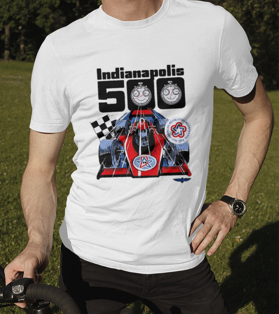 Indianapolis 500 1976 60th Anniversary Racing Car American Revolution Bicentennial T-Shirt
