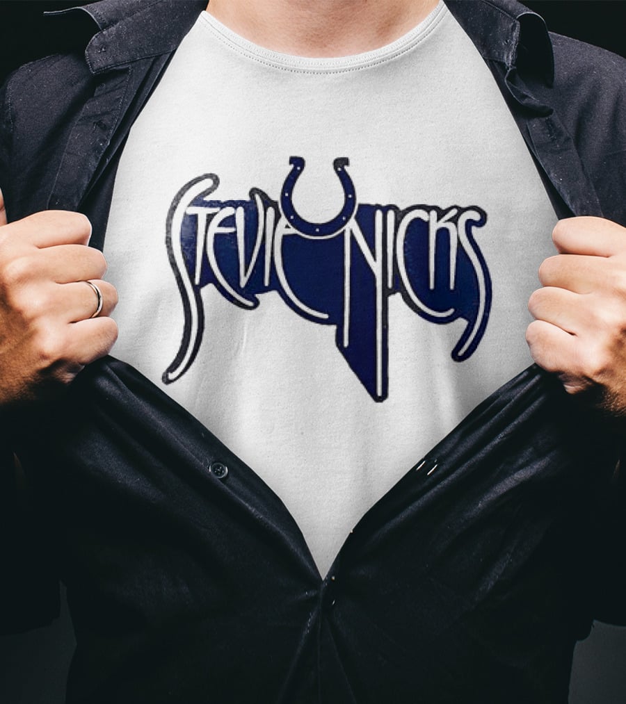 Indianapolis Colts Stevie Nicks Don't Be A Lady Colts Horseshoe T-Shirt
