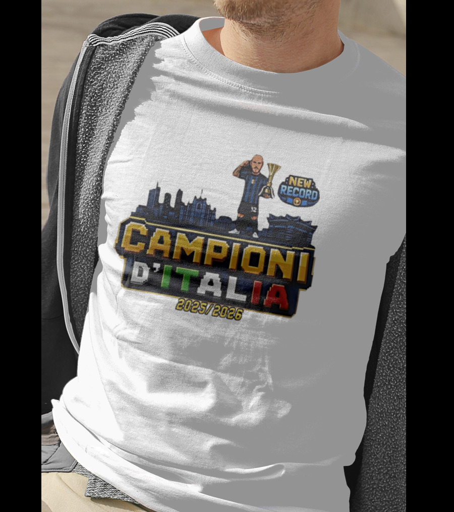Campioni D'Italia 2025 2026 Inter Milan New Record City Skyline T-Shirt