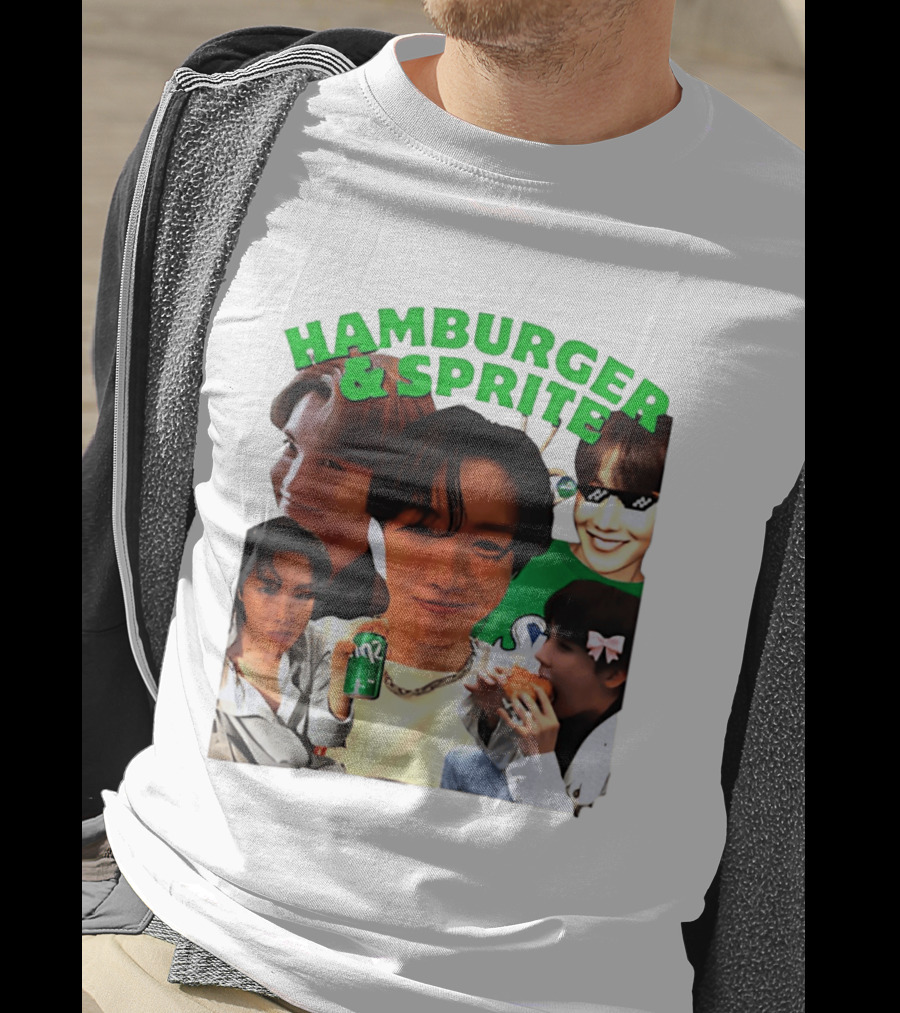 J Hope BTS Hamburger & Sprite Collage T-Shirt