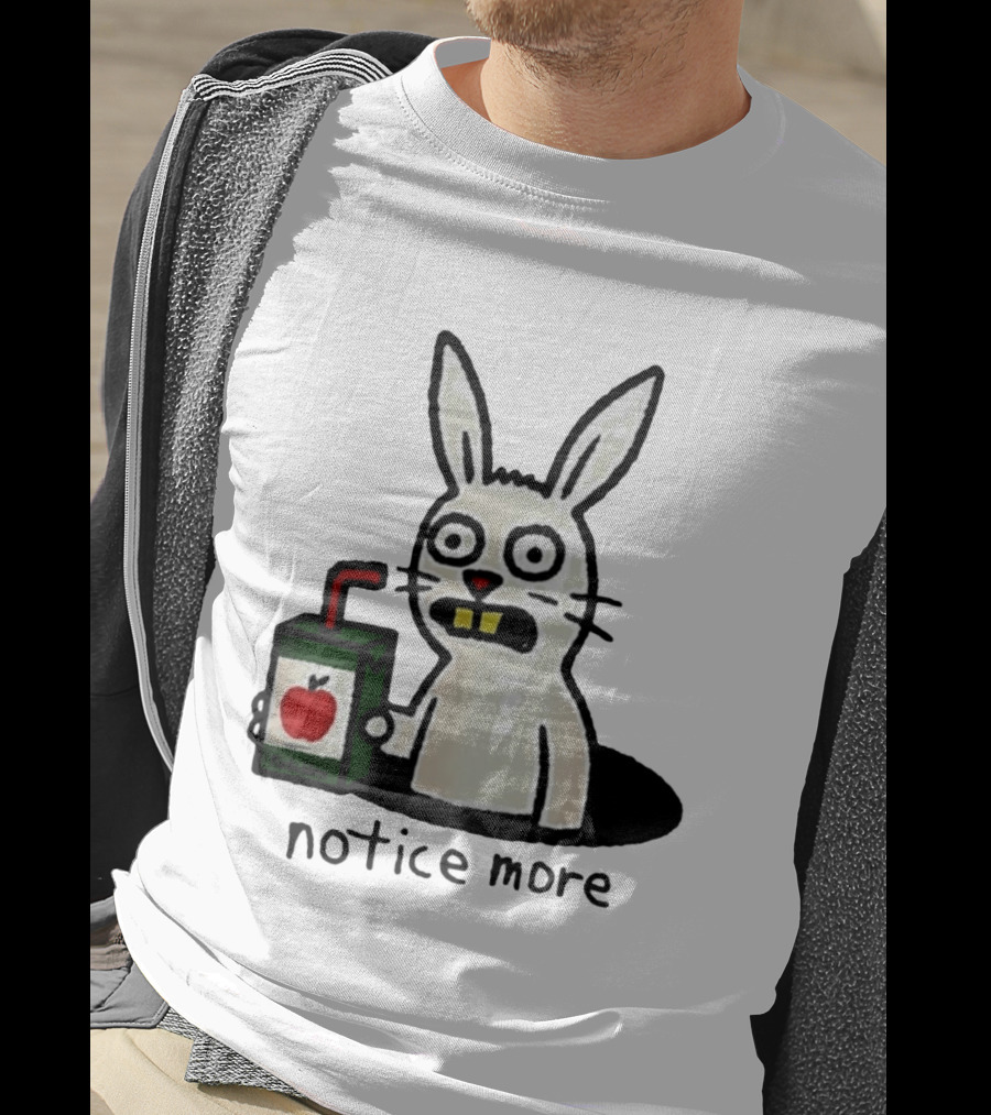 Notice Forbidden Apple Juice Box Bunny T-Shirt