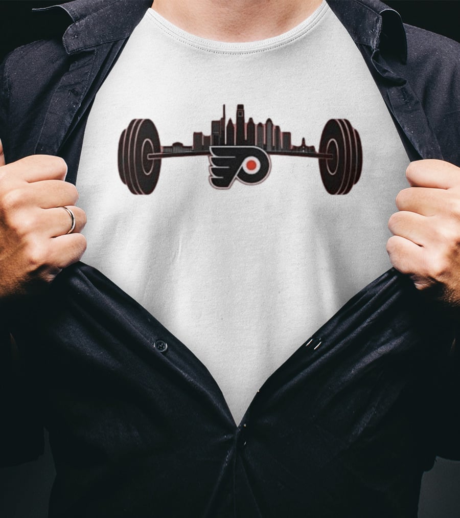 Philadelphia Flyers Philly Strong Series Skyline And Hockey Team T-Shirt