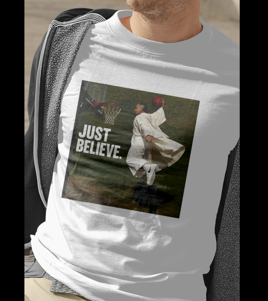 Just Believe Basketball Dunk Pope Leo T-Shirt