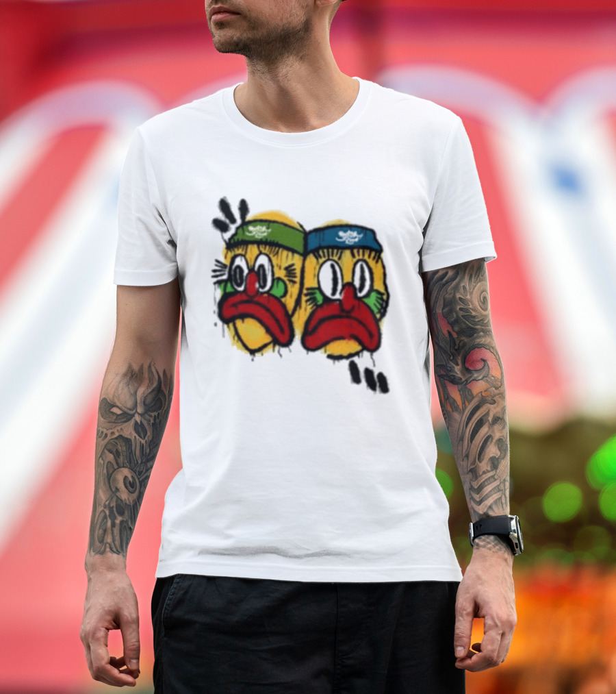 Rolling Loud RL X RL Slawn Jester Two Sad Faces Headbands T-Shirt