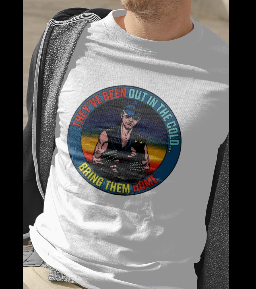 They've Been Out In The Cold Bring Them Home Biker With Black Cat T-Shirt