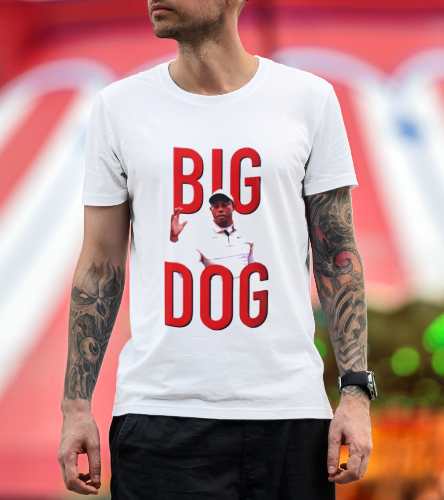 Tiger Woods Big Dog Meme Red Text Sports T-Shirt