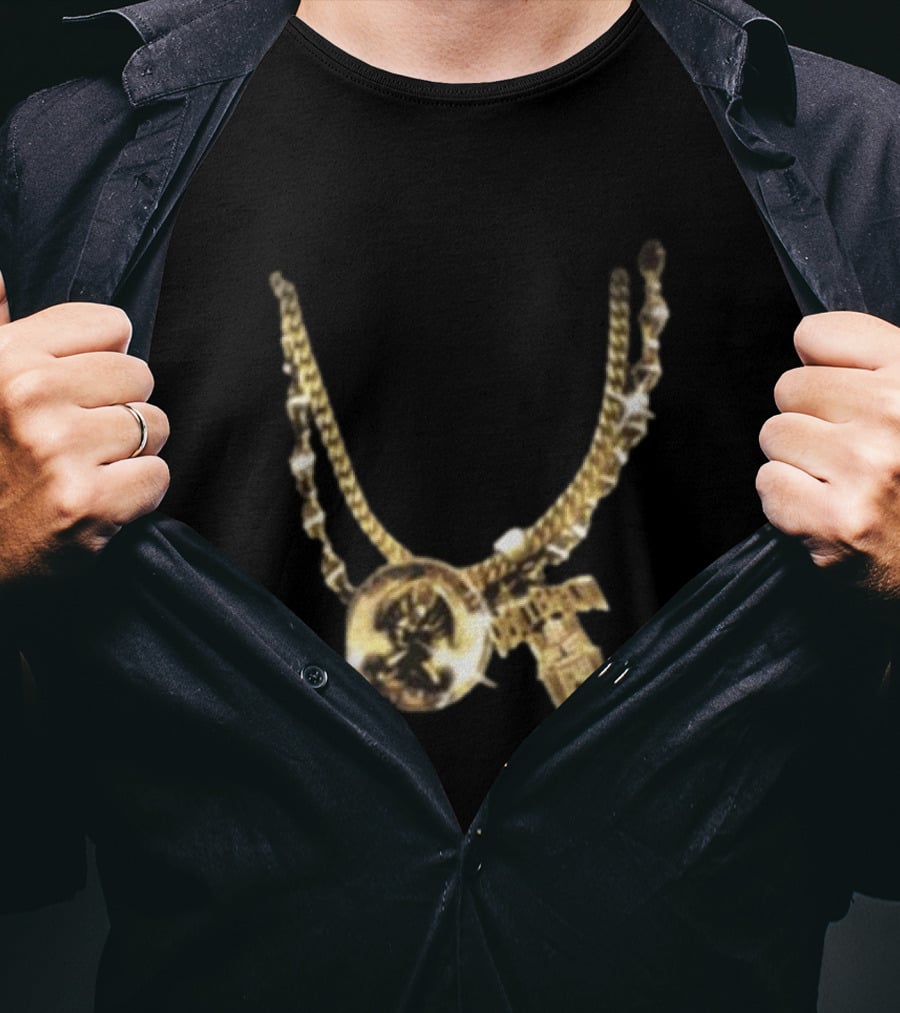 2Pac Gold Necklace Iconic Hip Hop Jewelry T-Shirt