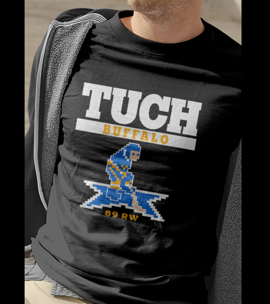 Tuch Buffalo Sabres 89 RW Classic Pixel Hockey T-Shirt