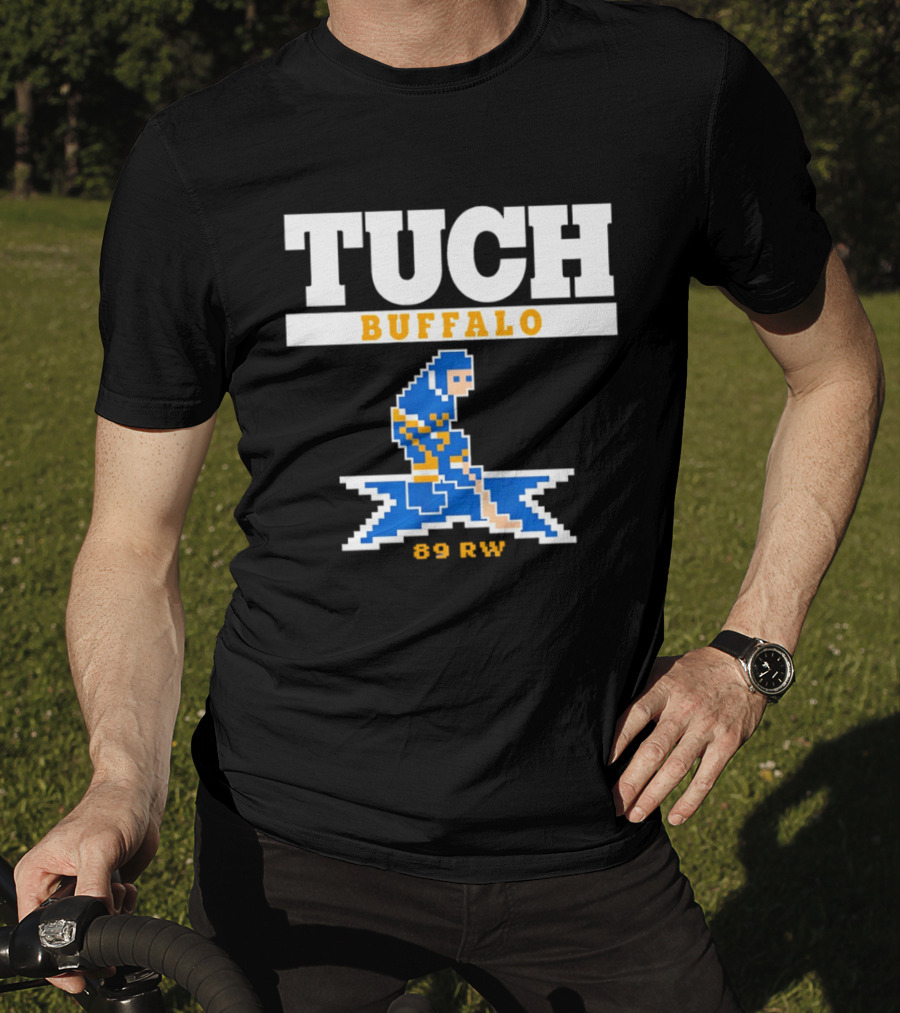 Tuch Buffalo Sabres 89 RW Classic Pixel Hockey T-Shirt