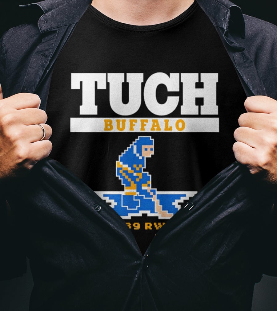 Tuch Buffalo Sabres 89 RW Classic Pixel Hockey T-Shirt