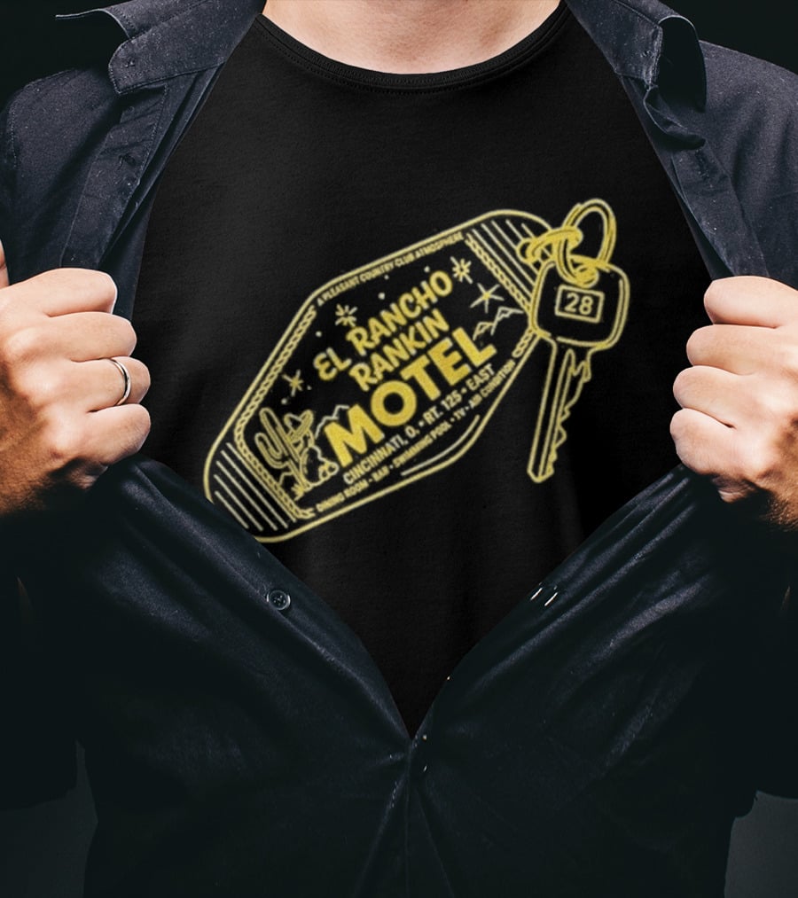 El Rancho Rankin Motel Key Fob Vintage Room 28 Cactus T-Shirt