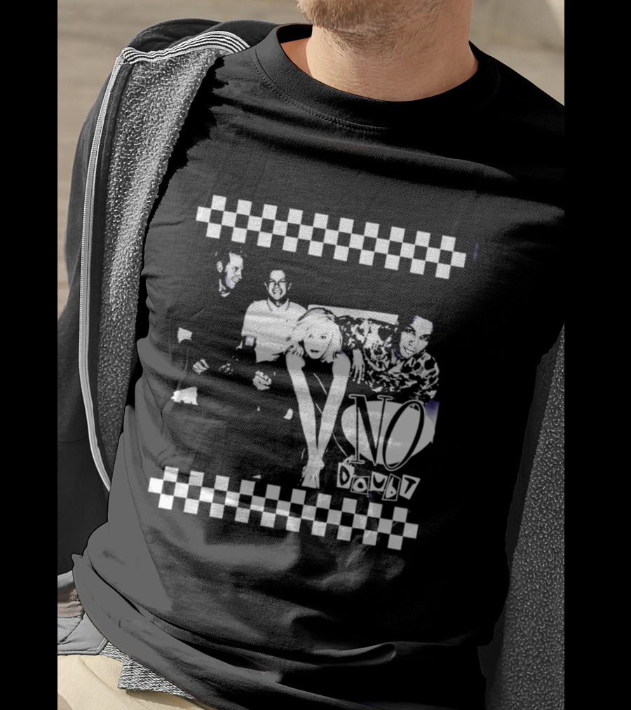 No Doubt Band Gwen Stefani Tony Kanal Eric Stefani Checkered T-Shirt