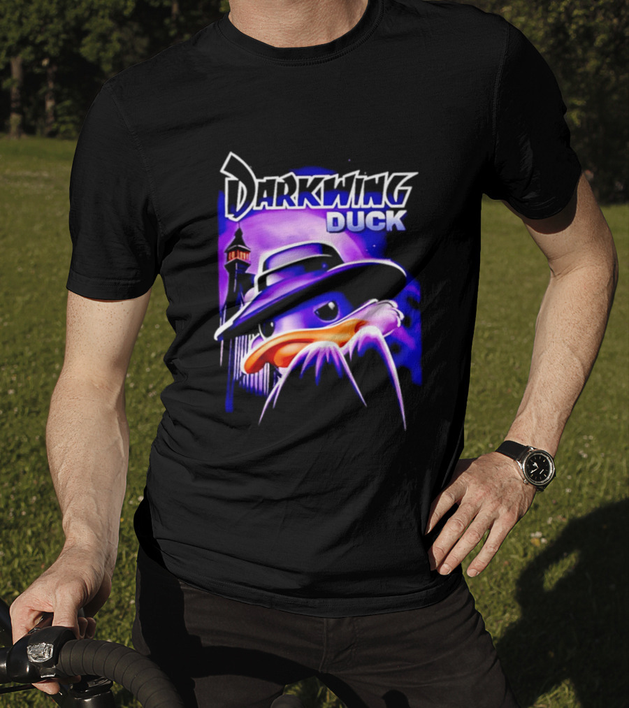 Darkwing Duck Funko Figure Iconic Character With Hat And Cityscape T-Shirt