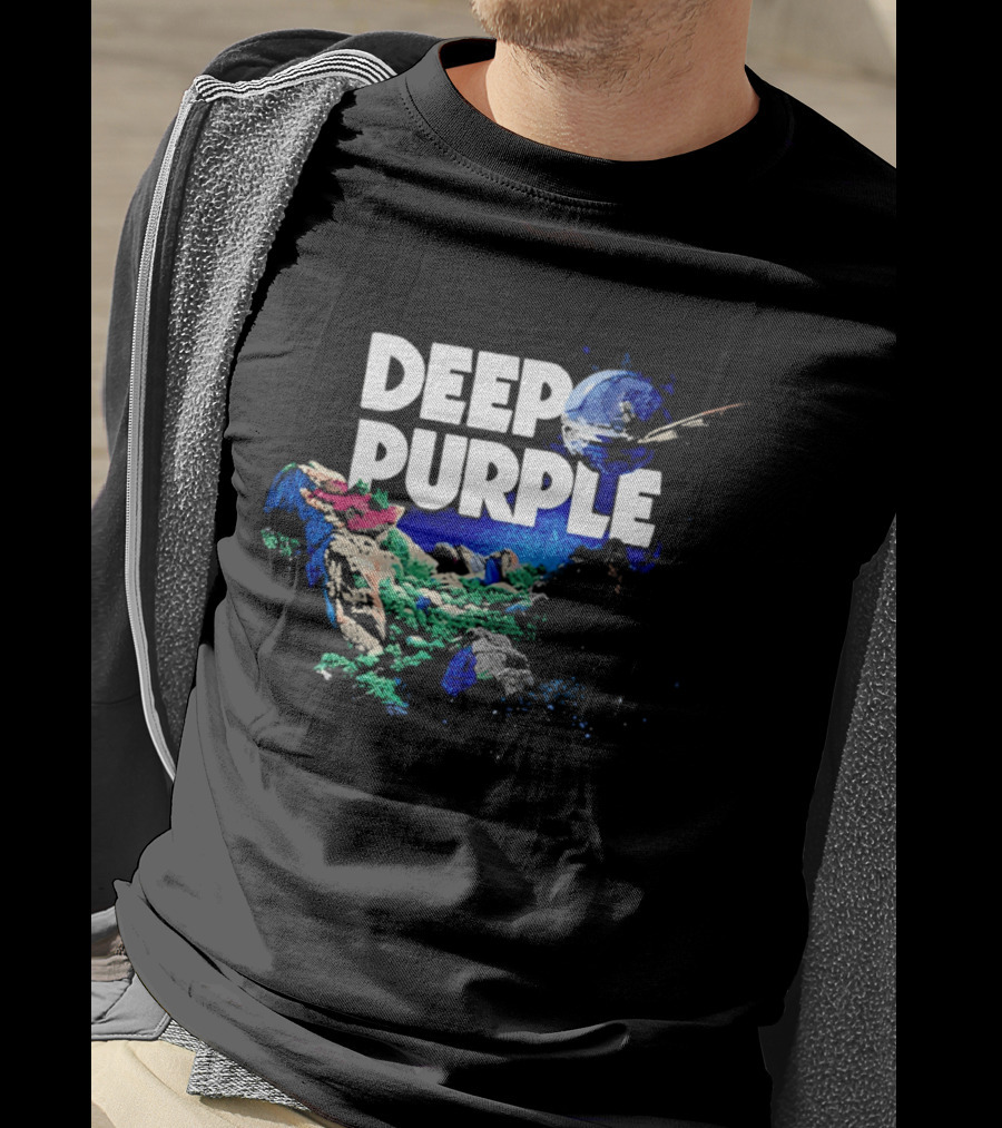Deep Purple Colorful Splatters And Paint Brush Strokes T-Shirt