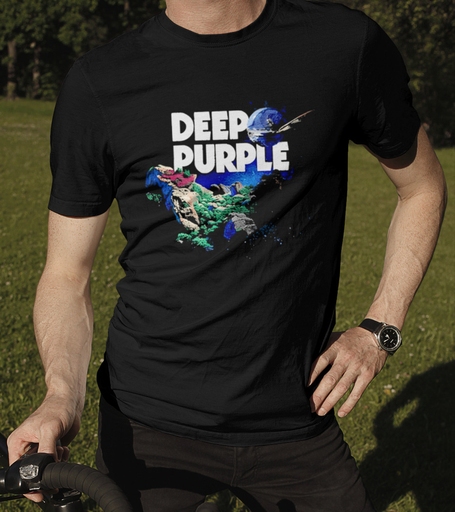 Deep Purple Colorful Splatters And Paint Brush Strokes T-Shirt