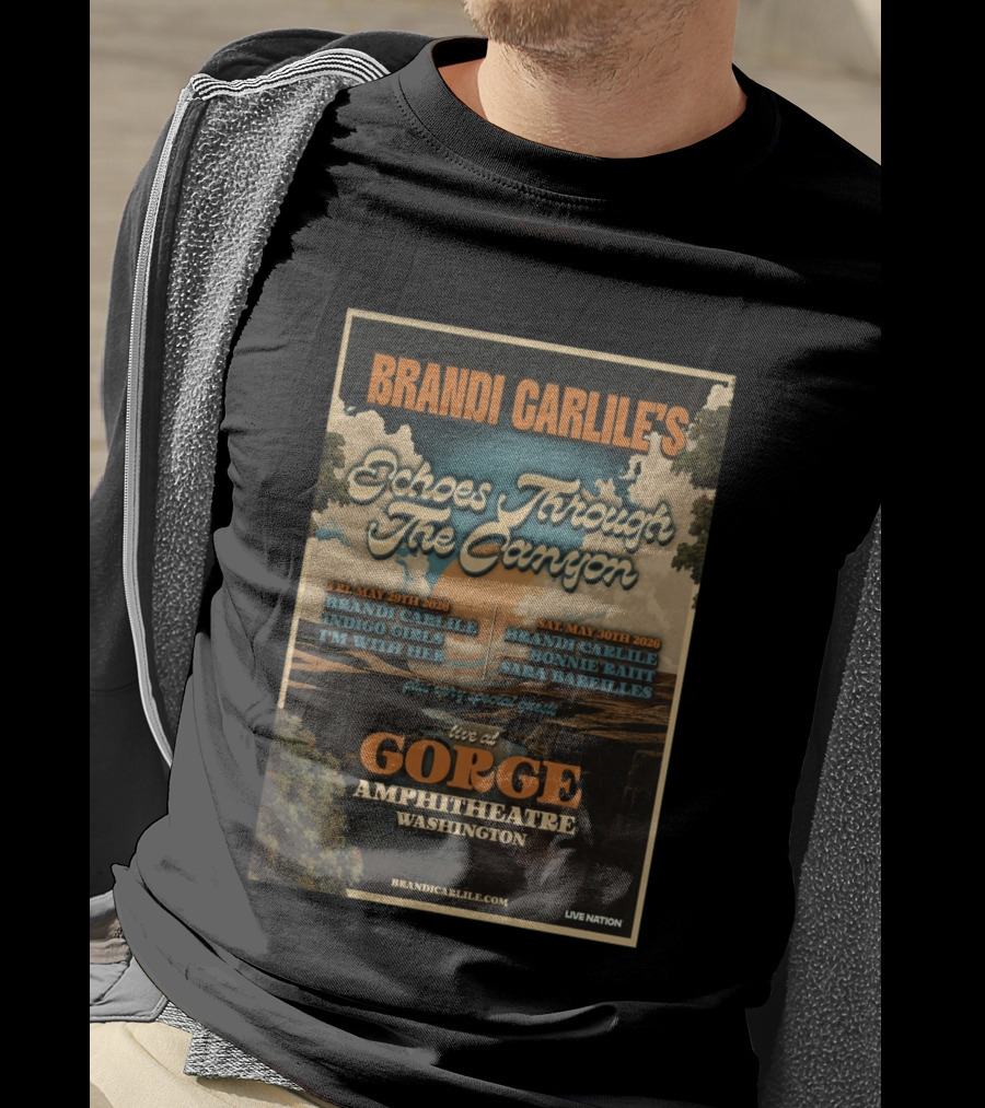 Brandi Carlile Echoes Through The Canyon Live At Gorge Amphitheatre Washington May 29 30 2026 T-Shirt