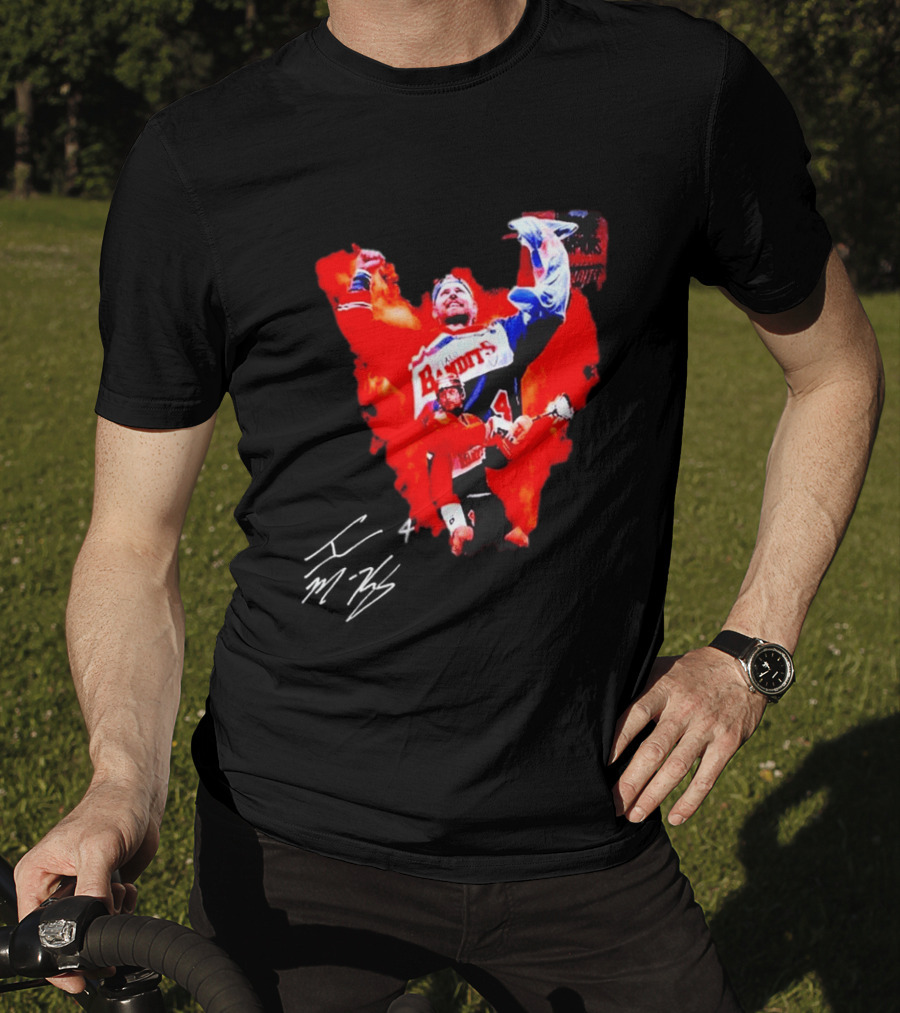 Ian MacKay Bandits Lacrosse Legend Signed Color Burst Collage T-Shirt