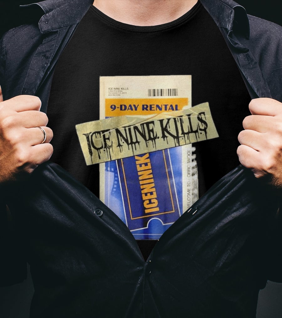 ICE NINE KILLS 9 Day Rental Iceninek Welcome To Horrorwood T-Shirt