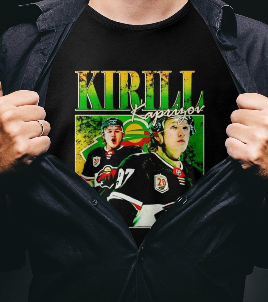 Kirill Kaprizov Minnesota Wild NHL Hockey Player With 20th Anniversary T-Shirt