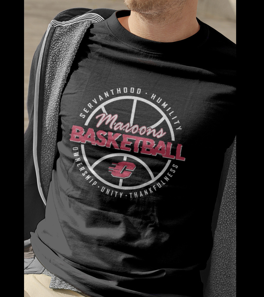 Maroons Basketball Servanthood Humility Ownership Unity Thankfulness T-Shirt