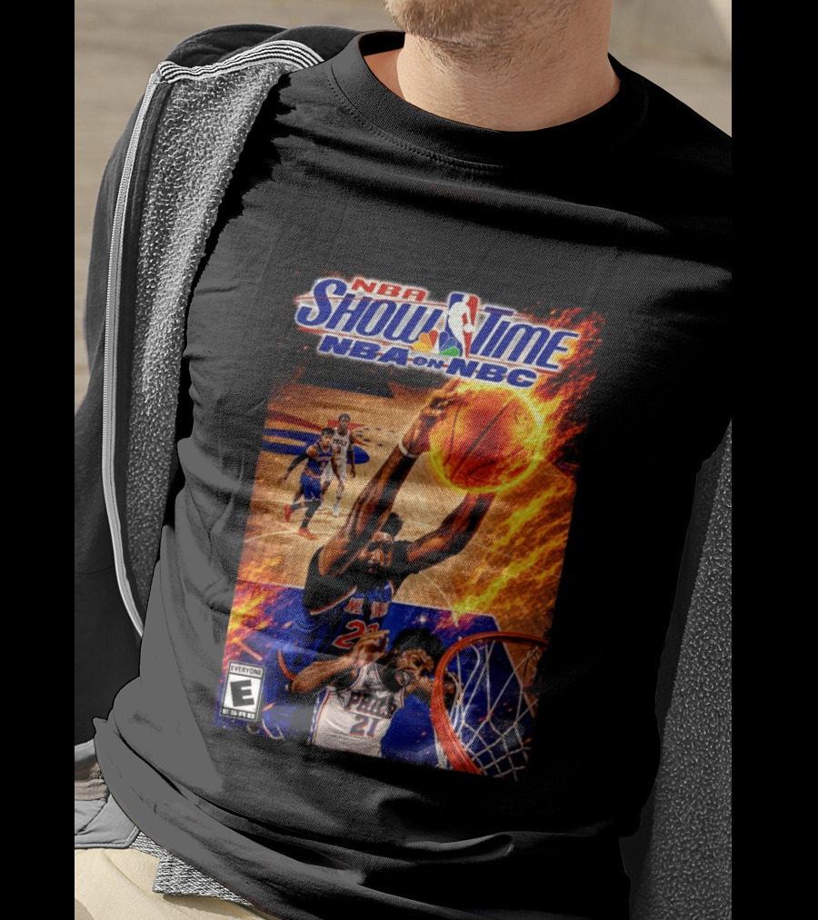 NBA Showtime Dunking Mitchell Robinson On Joel Embiid NBA On NBC T-Shirt