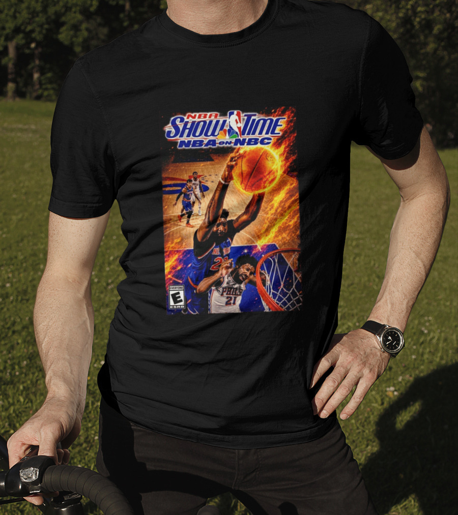 NBA Showtime Dunking Mitchell Robinson On Joel Embiid NBA On NBC T-Shirt