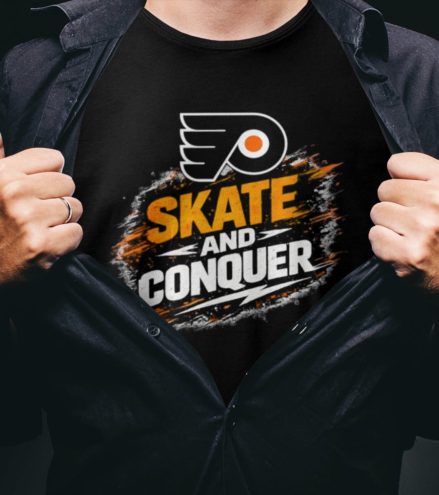 Philadelphia Flyers Skate And Conquer NHL T-Shirt