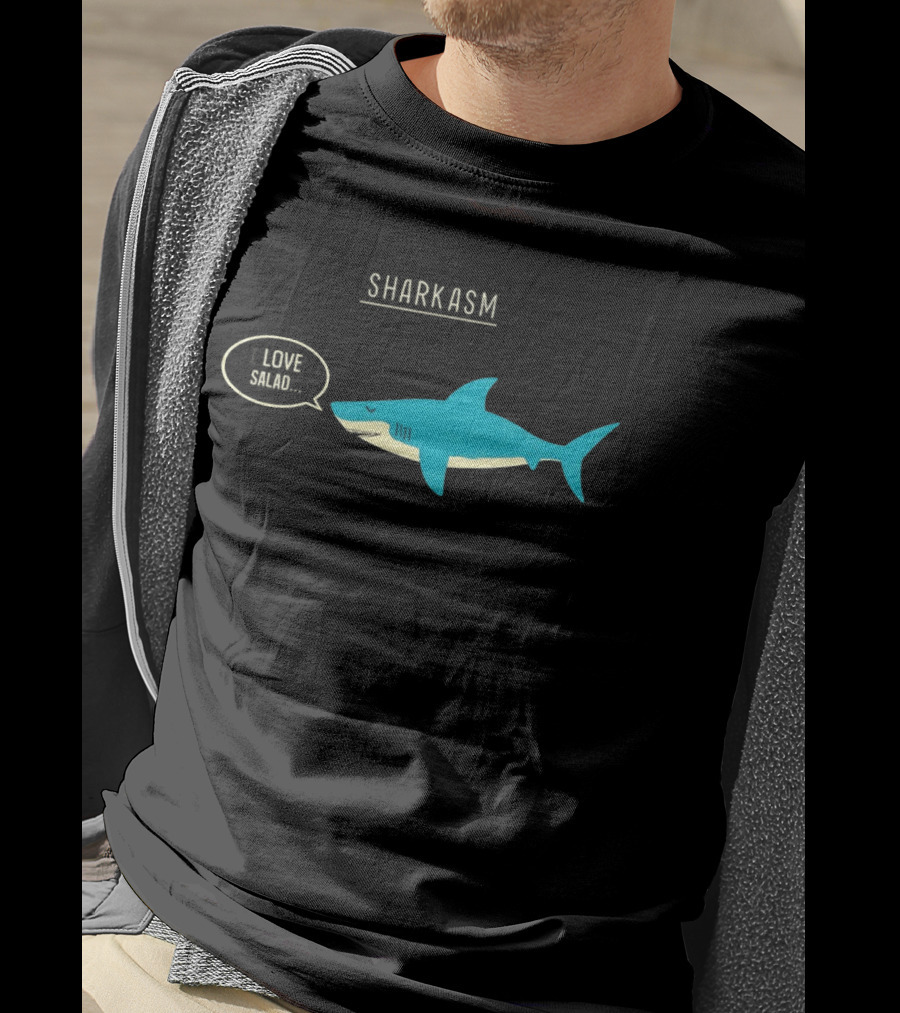 SHARK ASM I LOVE SALAD Shark Sarcasm Fun T-Shirt
