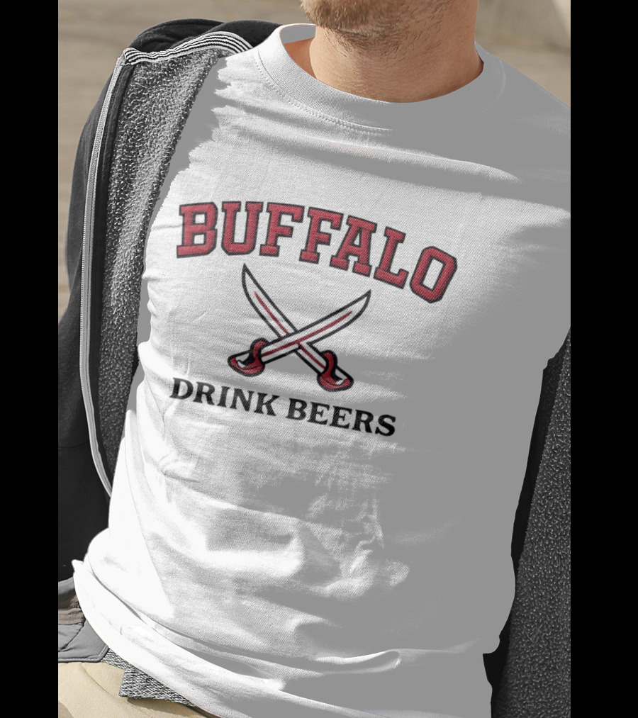 Buffalo Drink Beers Crossed Sabers T-Shirt